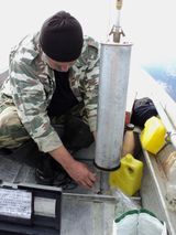 Taking water samples