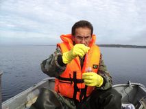 Taking water samples